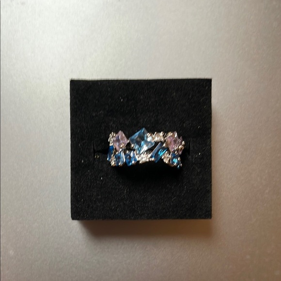 BP OG Aquamarine and Lavender Topaz Rhodium Plated Ring - Size 5 - Picture 3 of 4